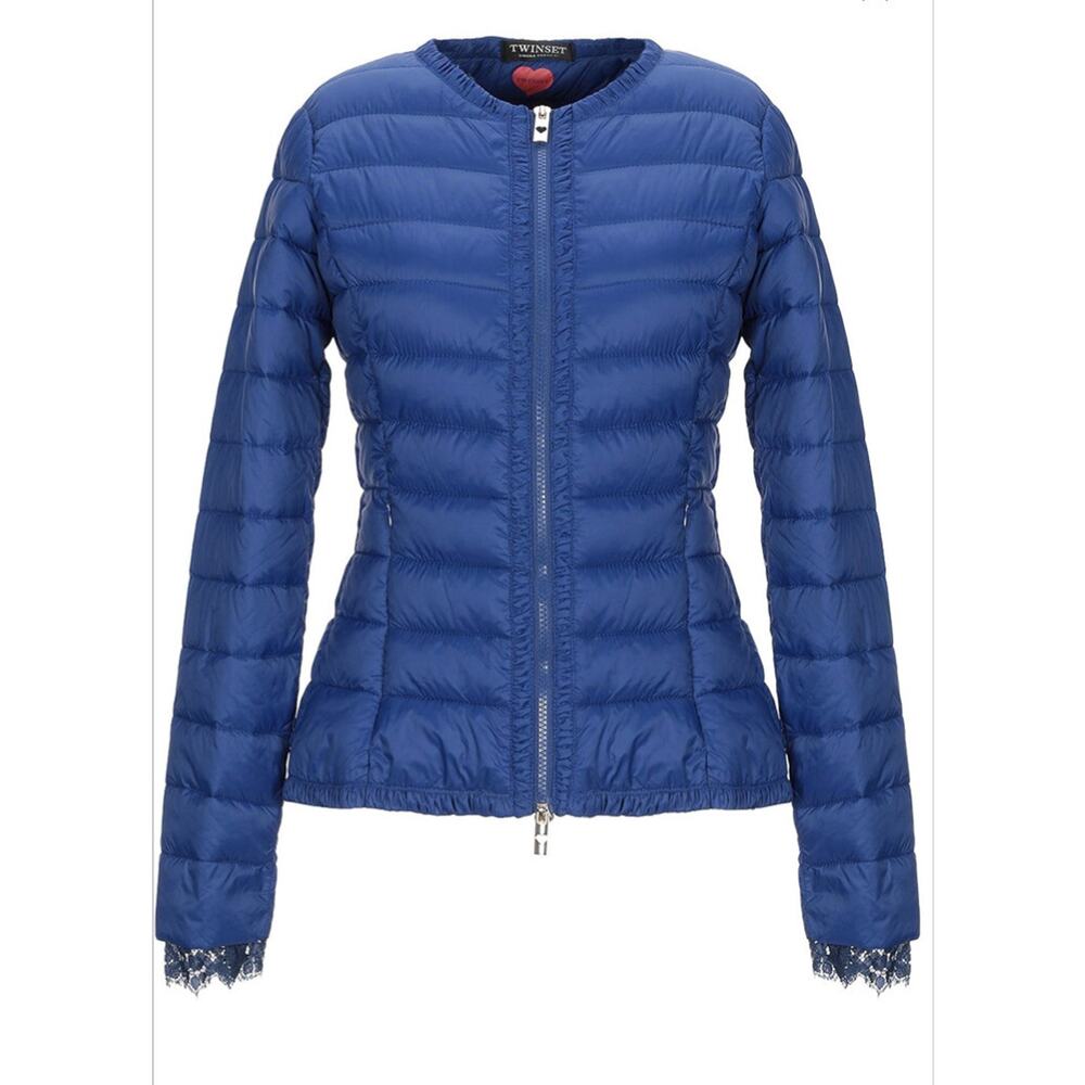 Twinset by Simona Barbieri down jacket size S blue NWT